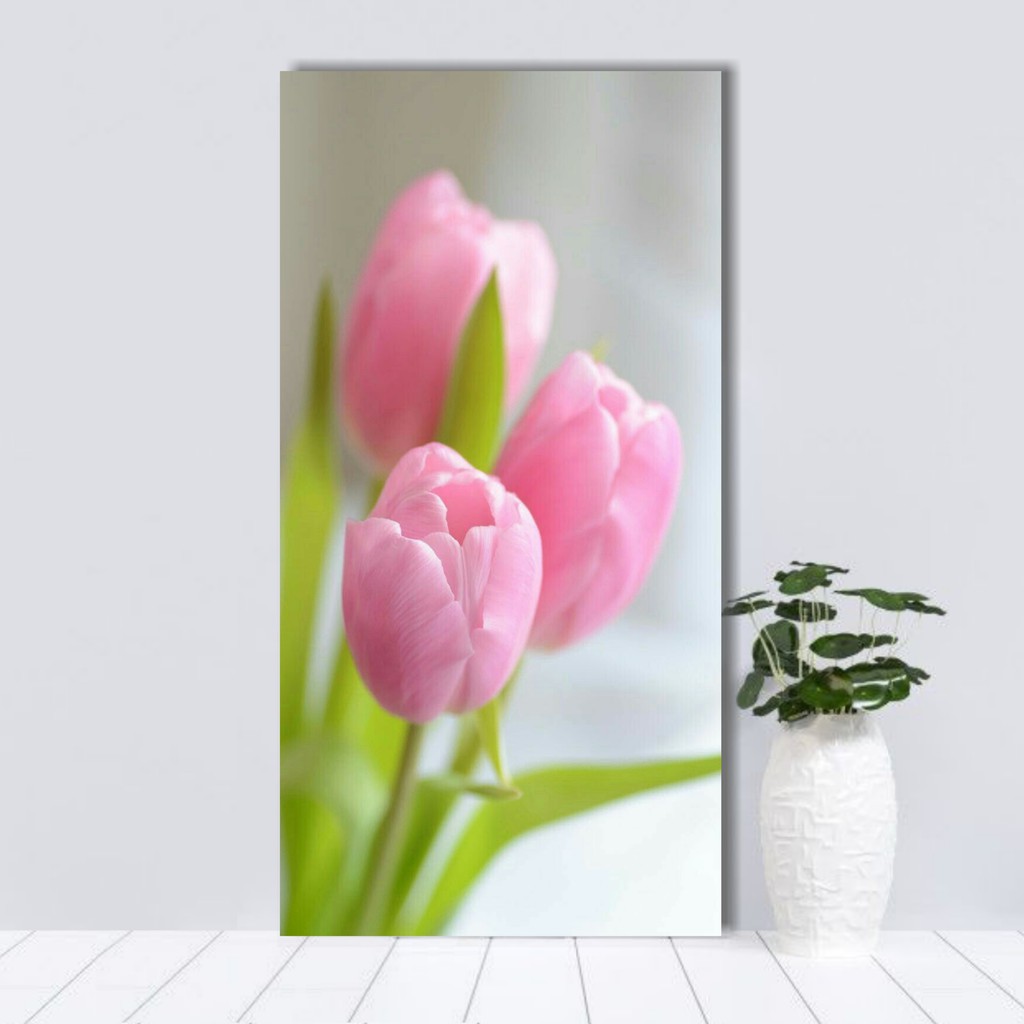 Bunga Tulip Hiasan Dinding Kayu