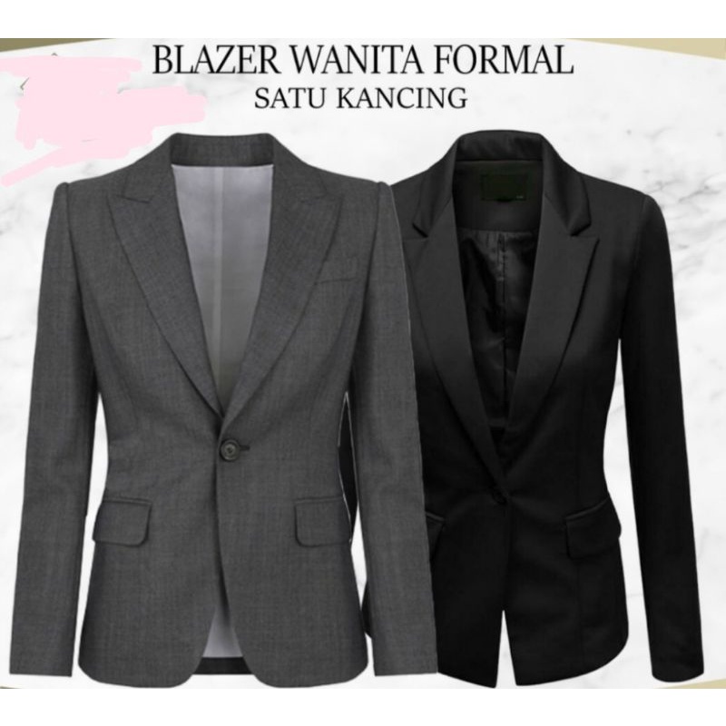 BLAZER WANITA HITAM PUTIH #MURAH