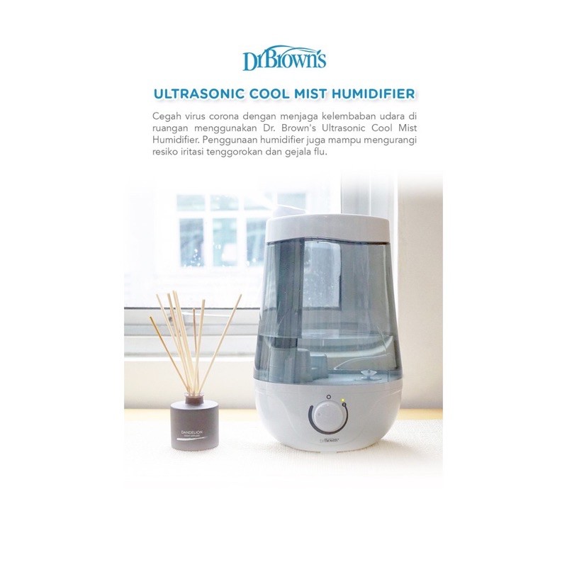 Dr Brown's Ultrasonic Cool Mist Humidifier / Pelembab Udara AN007