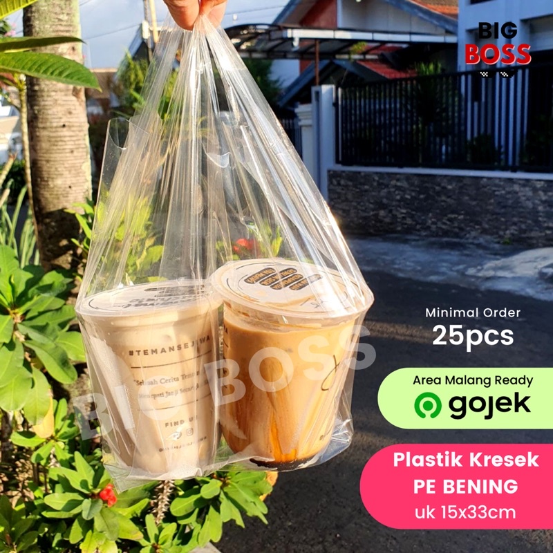 [ECER] Kantong Plastik PE PP Bening Transparan 15x33 cm / Kresek Minuman Takeaway / Plastik Kresek PEX / Kresek Lunchbox