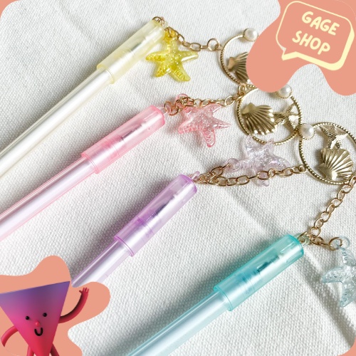 

pulpen gel gantungan bintang laut pena tinta hitam kebutuhan sekolah anak alat tulis pen lucu imut bolpen unik fancy keren bisa COD termurah import
