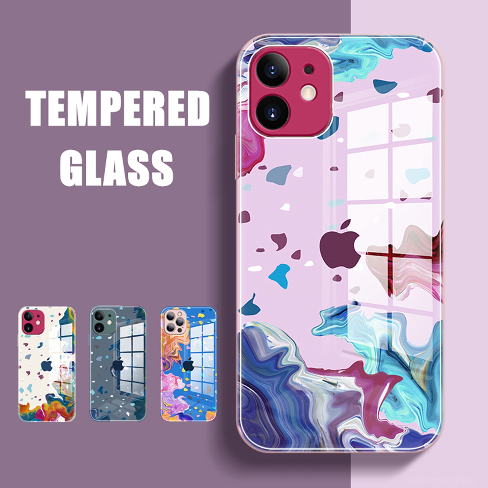  Case4 Hard Case Tempered Glass Motif Cat Air  Untuk 