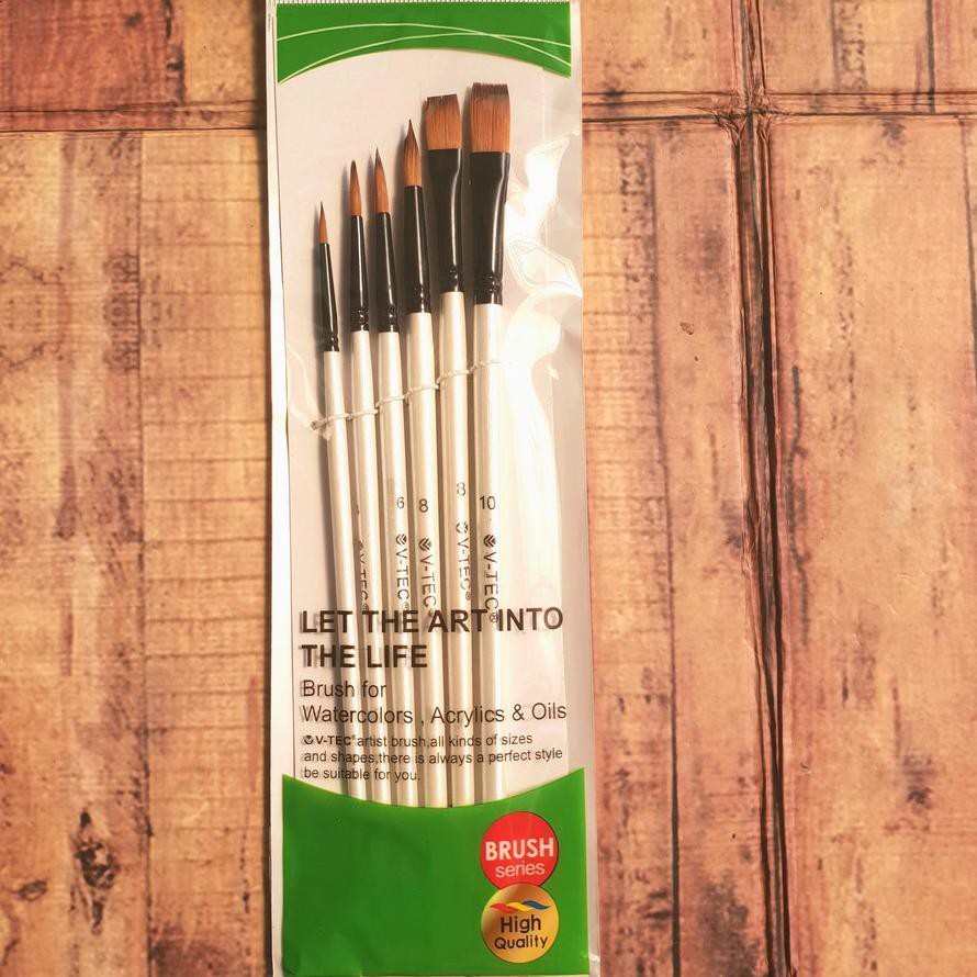 Kirim Sekarang Set 6in1 Kuas  Lukis  Brush Series V Tec 