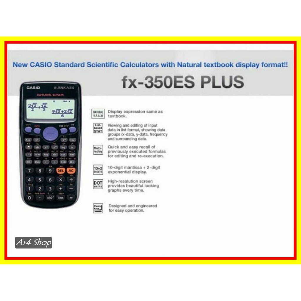 

Calculator - Casio - Scientific Calculator Fx-350Es Plus