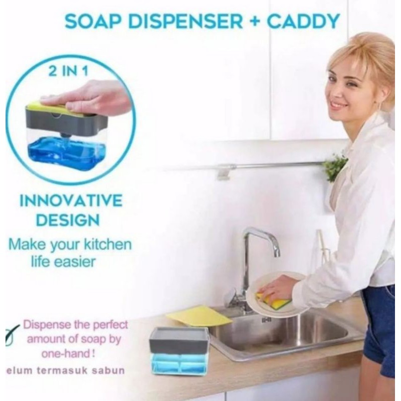 Tempat sabun cair cuci piring dispenser sponge caddy soap pump dispenser