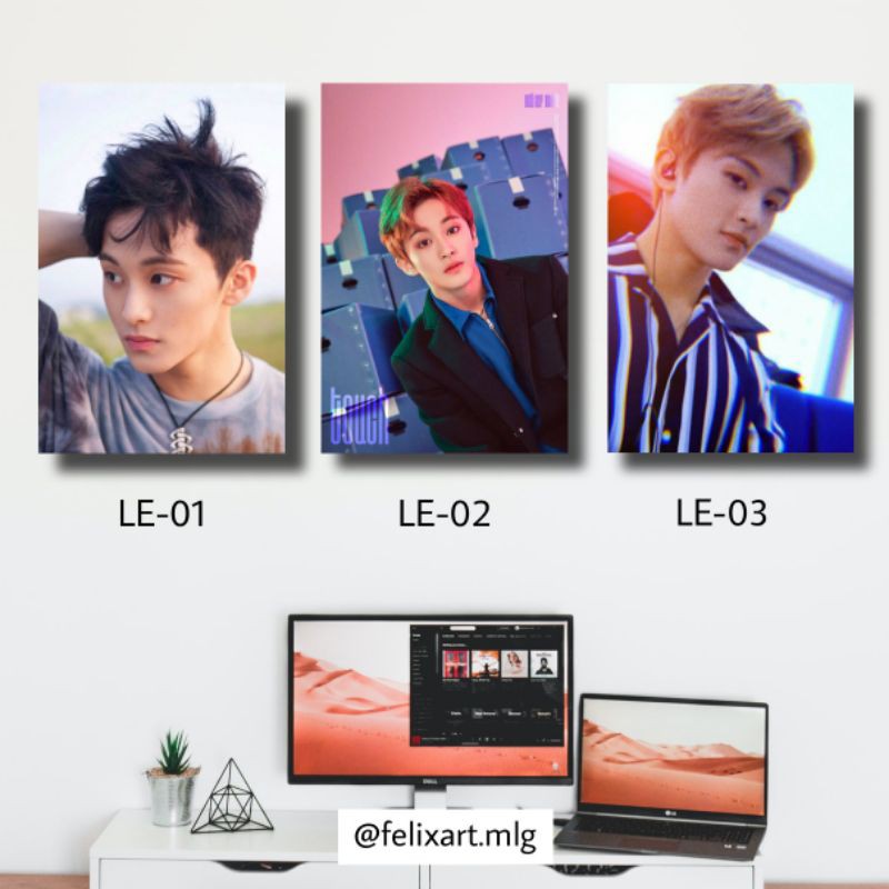 Poster Kayu 3D Mark Lee NCT Kpop Hiasan Dinding Aesthetic Korean Boyband