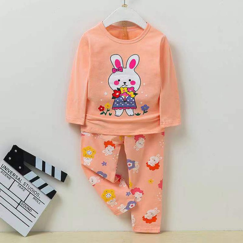 Piyama PP organik import anak cewek size 5-7T