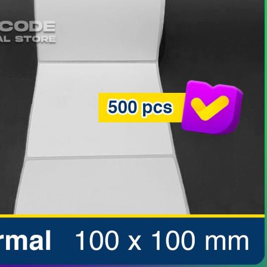 

☪ Stiker Kertas Label Bare Thermal ukuran 100x100mm - 100 x 100 mm ♥