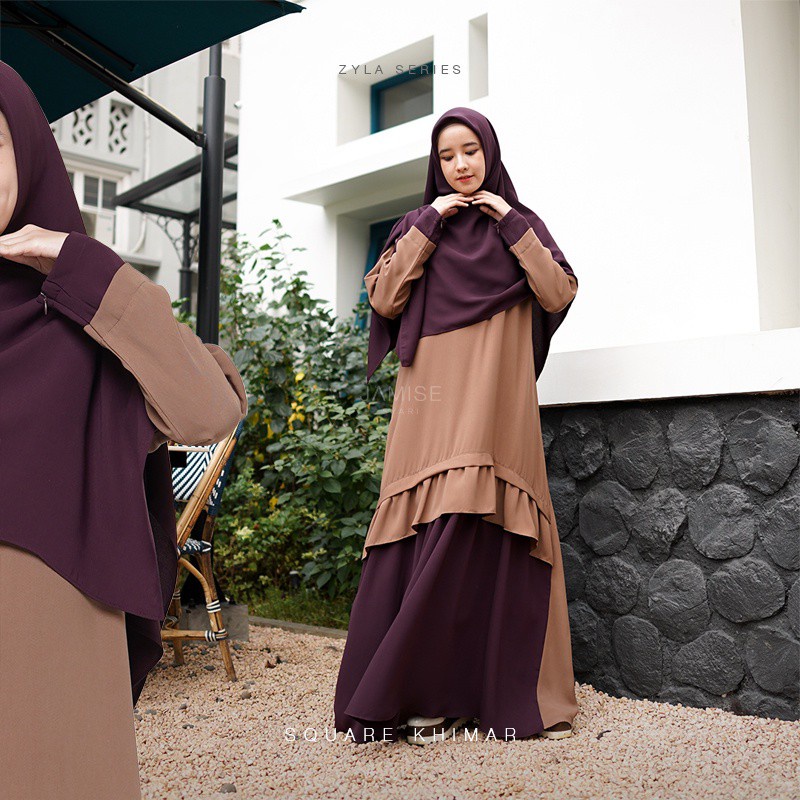 Jamise Syari Original   REDWOOD Zyla Series I Gamis Set - Gamis Remaja Terbaru