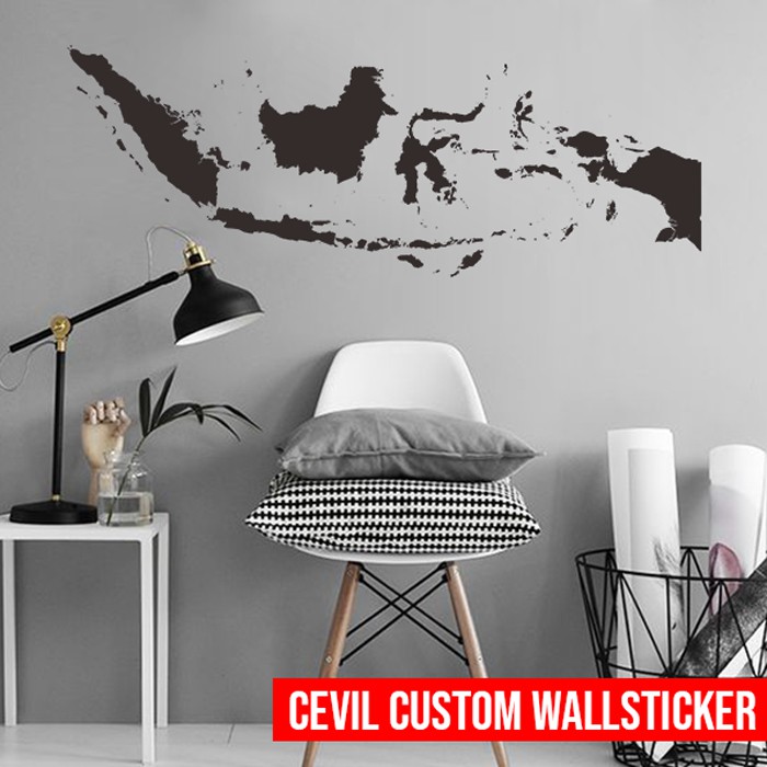 

Stiker Peta Indonesia wall sticker Custom