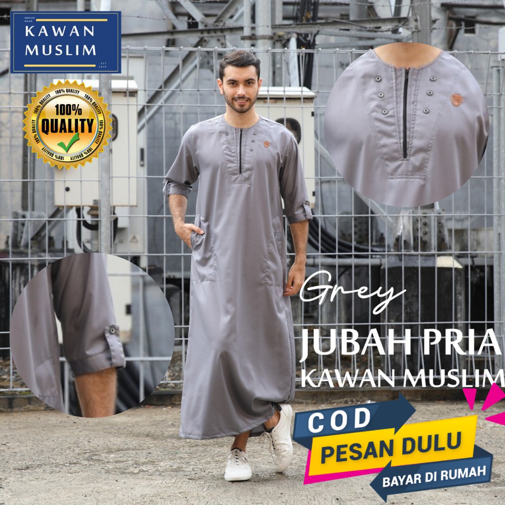 Jubah Gamis Pria Muslim Premium Kawan Muslim Katun Toyobo