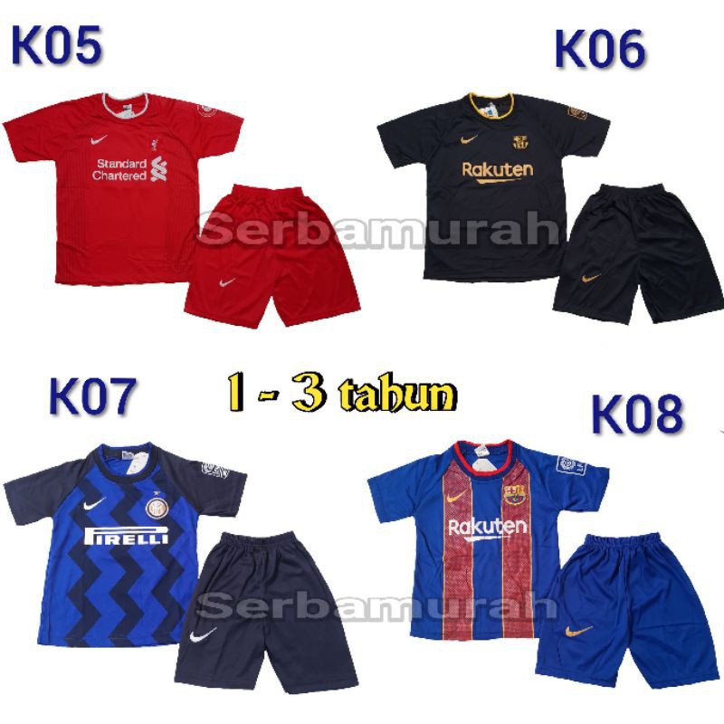 Jersey bola anak setelan jersey anak 1 sampai 3 tahun