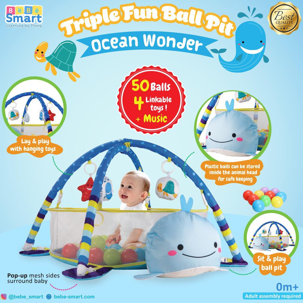 READY GOJEK GRAB Bebe Smart Triple Fun Ball Pit - Magical Unicorn Ocean Wonder BEBESMART