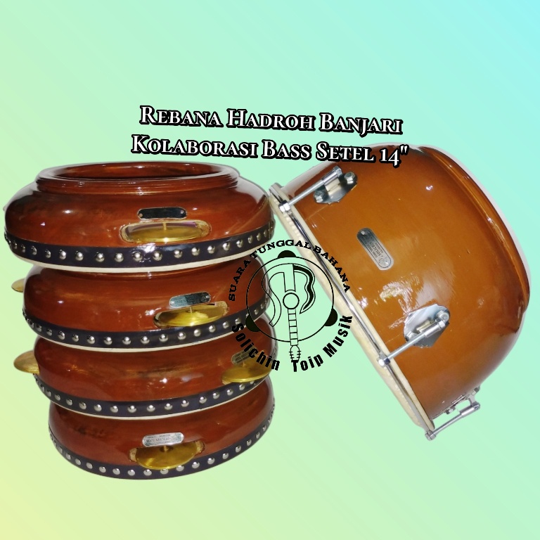 Hadroh Banjari 1 Set Kolaborasi Bass Setel Kulit 14 Inch | Solichin Toip