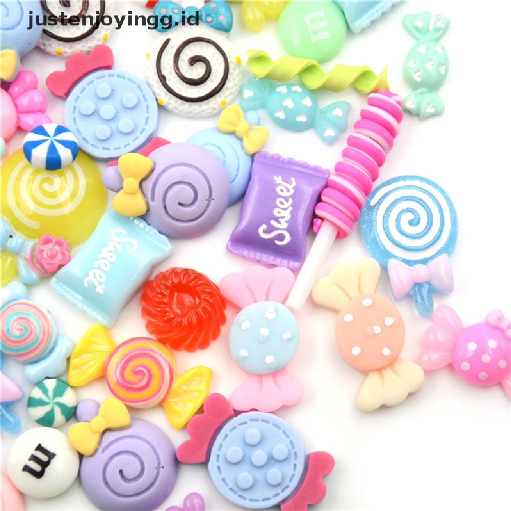 10pcs / Set Mainan Miniatur Permen Lolipop Bahan Resin Untuk DIY Dekorasi Rumah Boneka