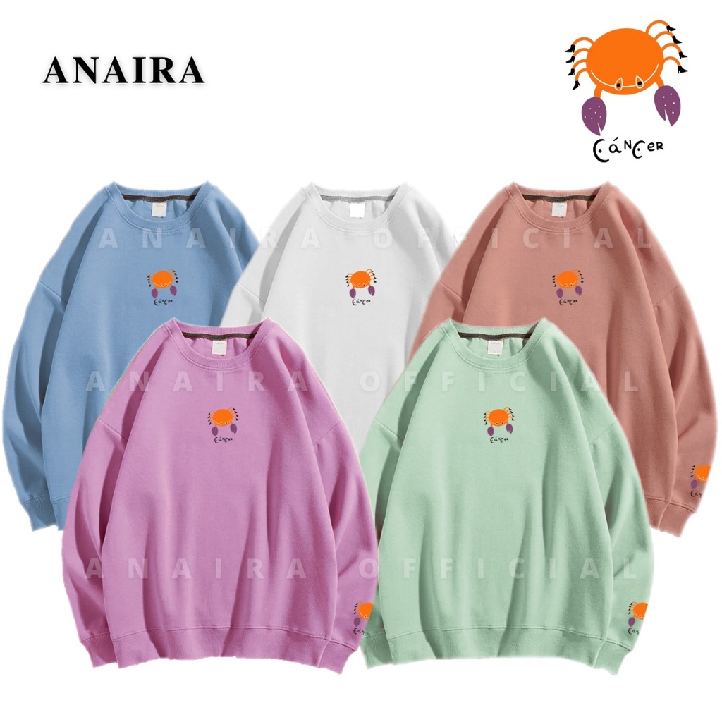 CANCER SWEATER CREWNECK WANITA ANAIRAOFFICIAL