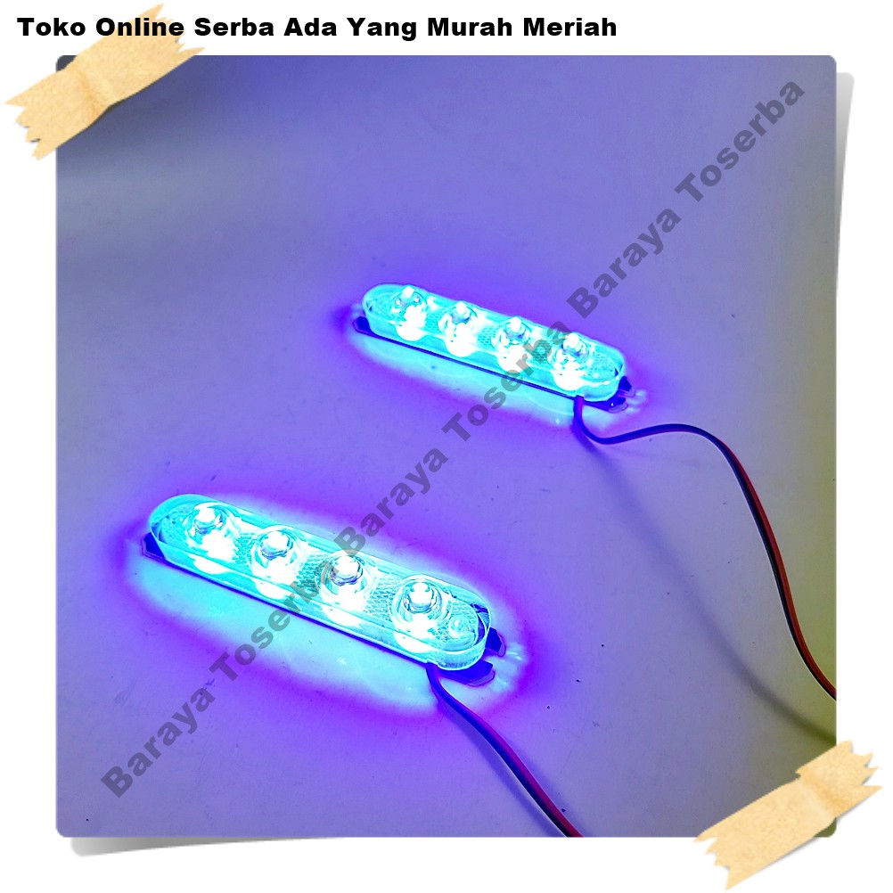 Lampu  4 Mata LED Biru Kedip Kanan Kiri Variasi