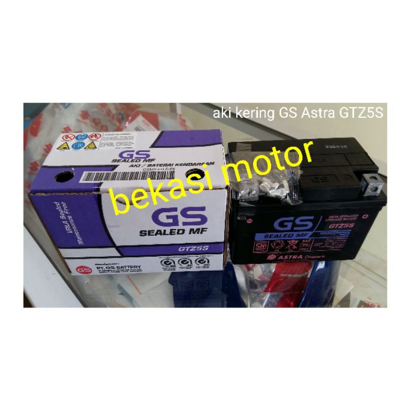 GTZ5S accu battery aki kering GS astra suzuki shogun beat revo vario scoopy spacy supra kharisma CRF