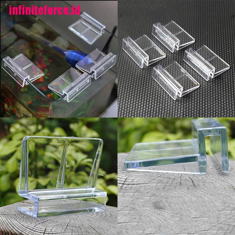 [IN*]4Pcs 6/8mm Aquarium Tank Clear Plastic Clips Glass Cover Strong Support Holders