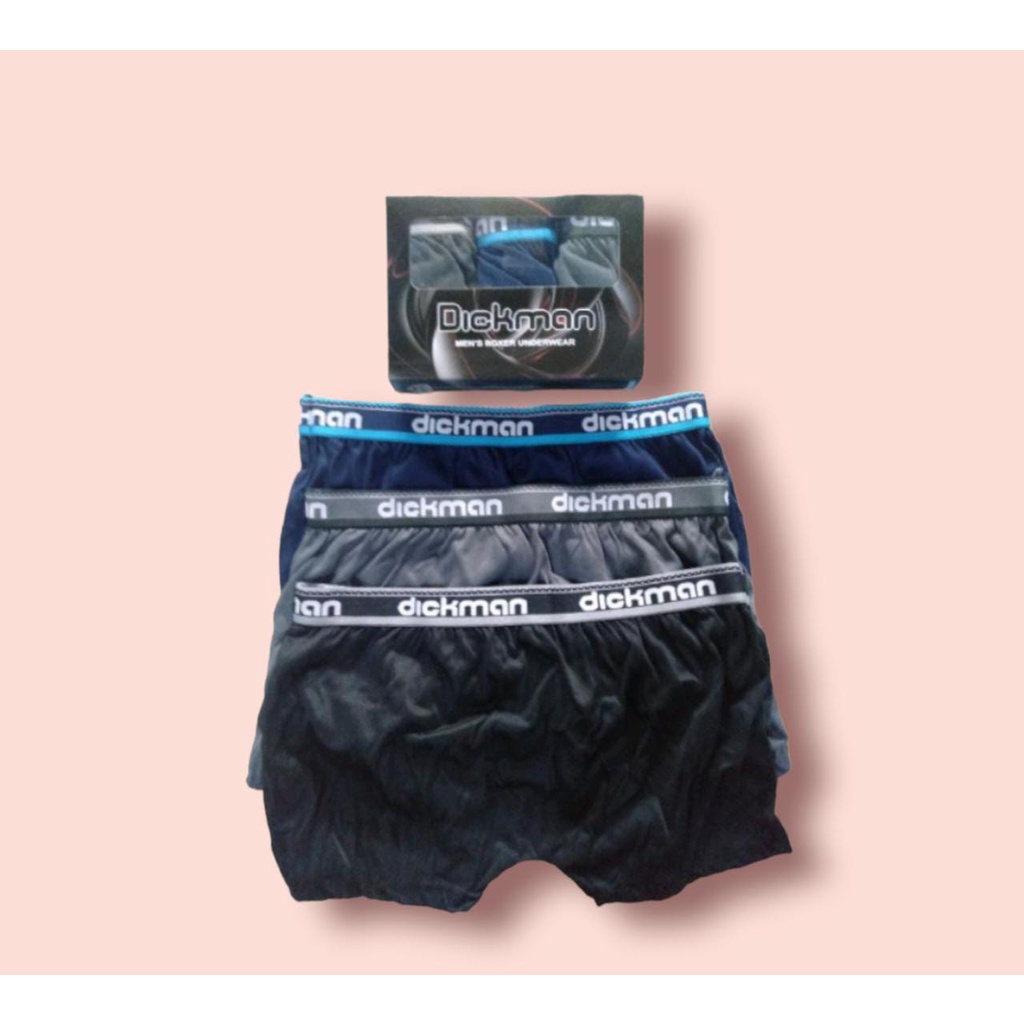 Celana Dalam Pria Dewasa Boxer DICKMAN Warna Random, M L XL isi 3 pcs