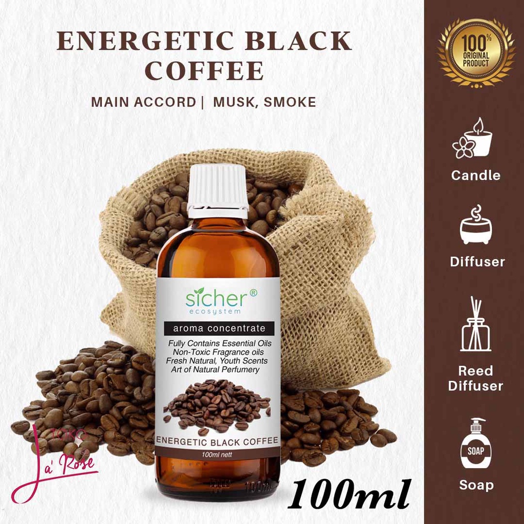 Aromaterapi Diffuser Sicher Aromatherapy Energic Black Coffee Essential Oil Natural Minyak Kopi 100ml