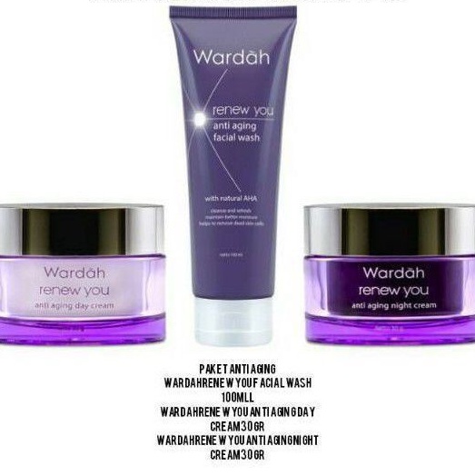 WARDAH RENEW YOU  PAKET HEMAT   ISI  3  ITEM( DAY / NIGHT 30 GR + SABUN )