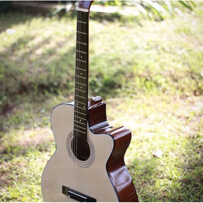 [PAKET FULLSET] Gitar akustik YMH PEMULA CUSTOM MURAH Hitam dan Natural
