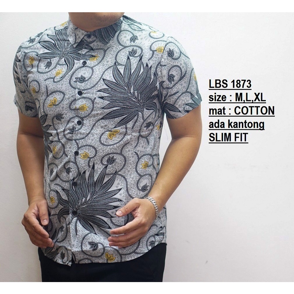 KEMEJA BATIK PRIA SLIM FIT BAJU BATIK PRIA SLIM FIT PREMIUM LBS1873