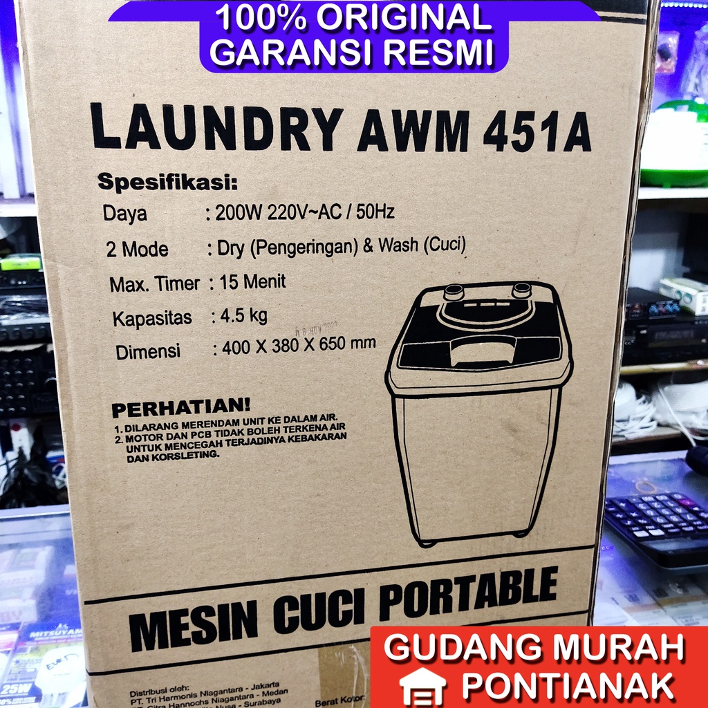 Mesin Cuci Portable ARASHI AWM 451A - 4.5 Kg