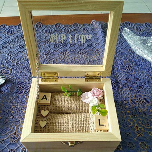 Kotak Cincin Kayu . Kotak Mahar . Kotak Perhiasan . Kotak Seserahan . Kotak Cincin Kayu