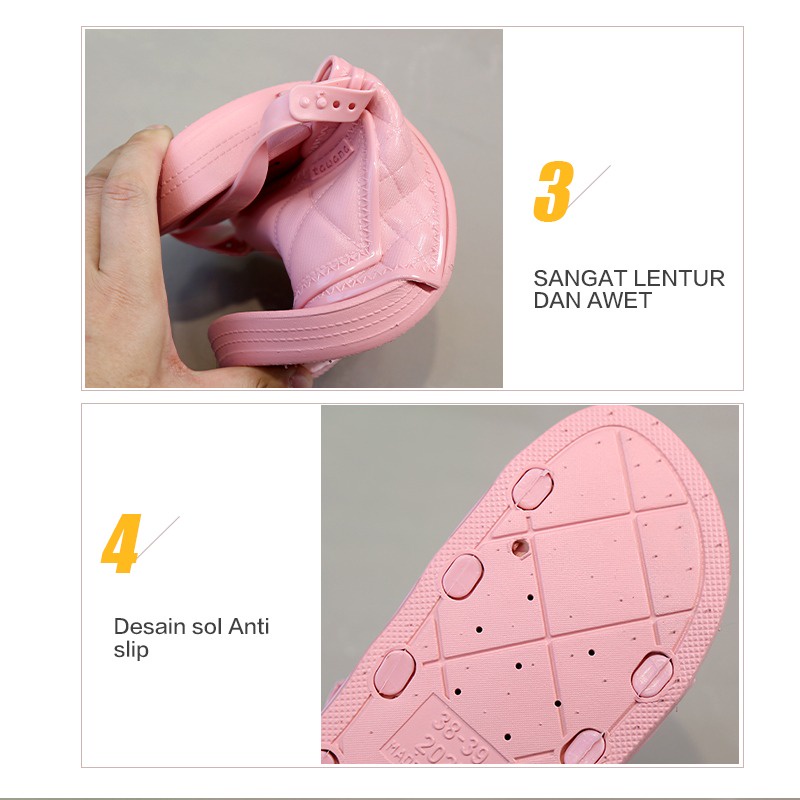 Wonderly Sandal Slop Tali Wanita Flat 2027-2 PVC