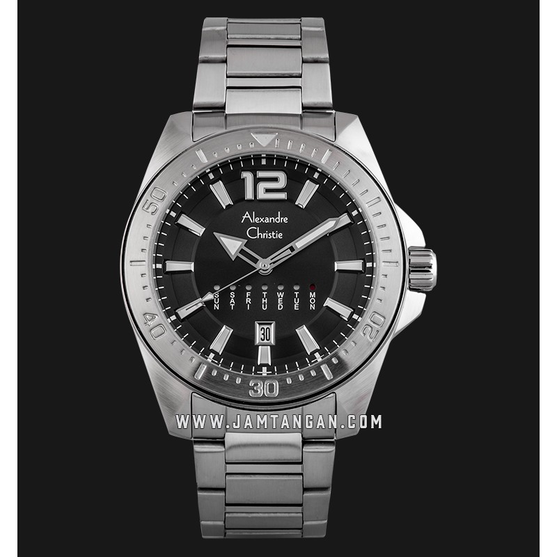 Alexandre Christie AC 6534 ME BSSBA Men Black Dial Stainless Steel Strap