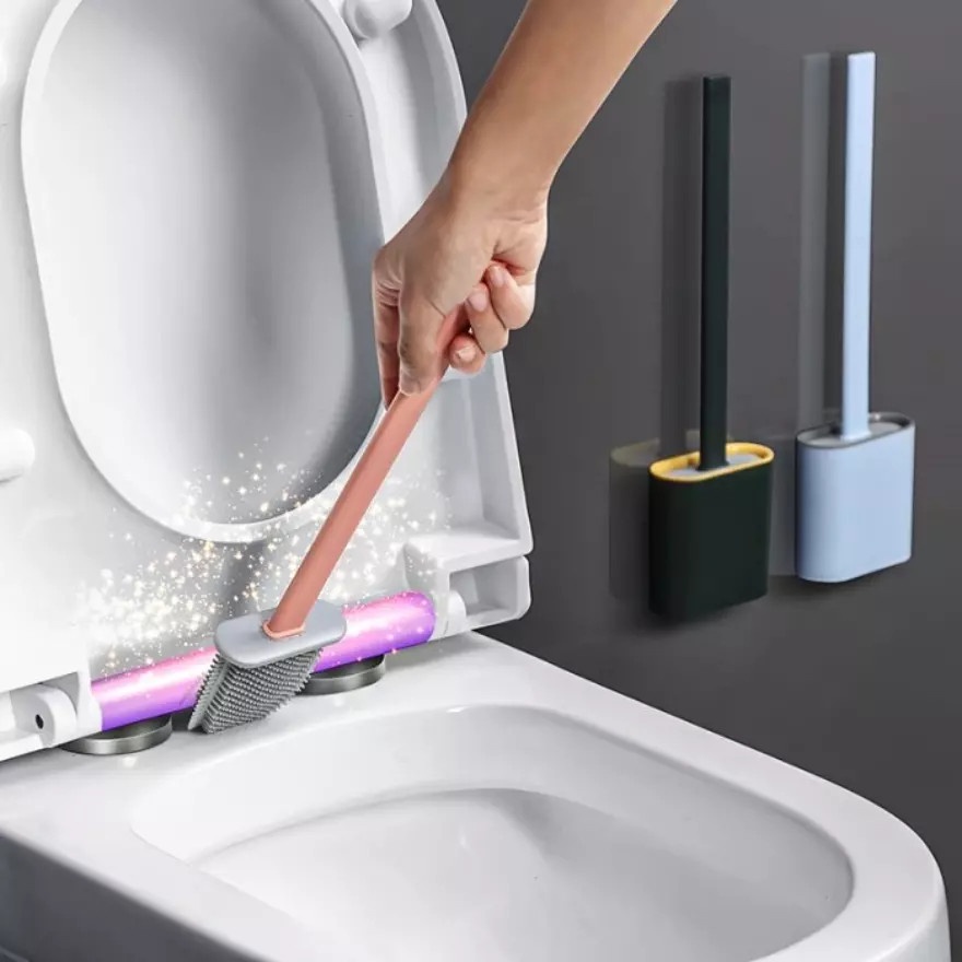 Sikat Toilet Silikon Dengan Wadah / Sikat WC Silikon / Brush Toilet Silicone/Sikat Toilet SILIKON ELASTIS WC Lentur Brush Toilet Silicone GAGANG