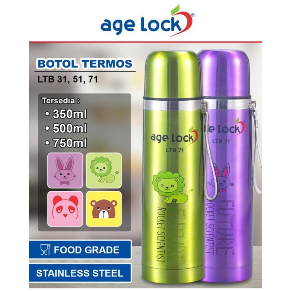 TERMOS STAINLESS STEEL AGE LOCK 500ML / TERMOS TRAVELING MENJAGA SUHU