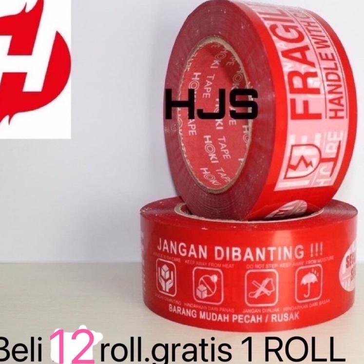 

NTBMT lakban fragile 45mmx200yard printing HOKI Tape 4 in 1_____033----- 12 + 1 ROLL Readystock