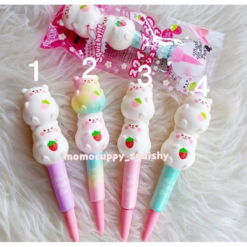 PROMO SQUISHY LICENSED marshmellow bear squishy pen by ibloom ORIGINAL JEPANG