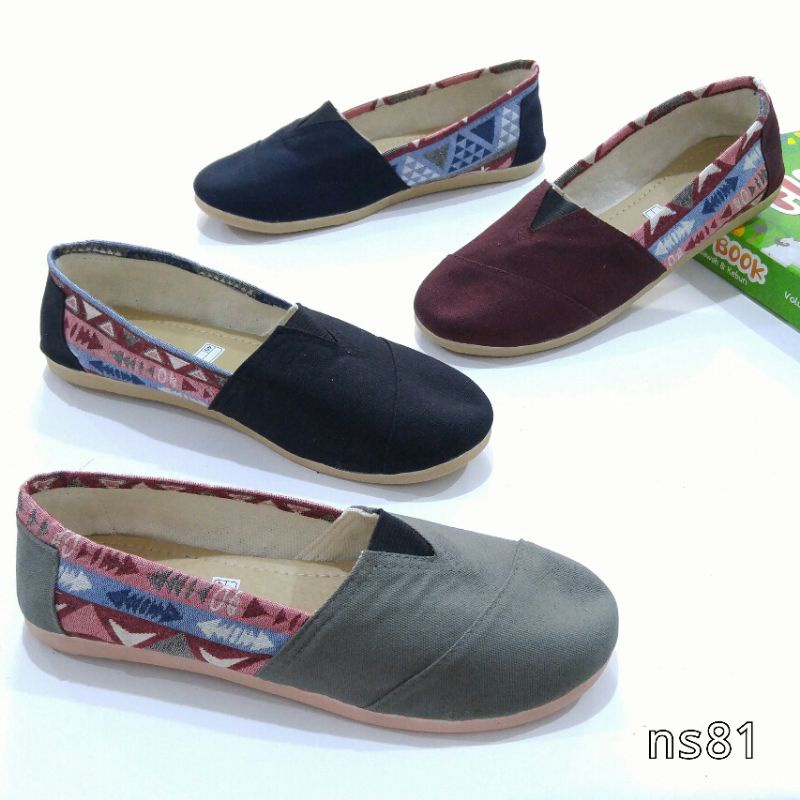 Borneo Sepatu Flatshoes flat Kanvas NS81