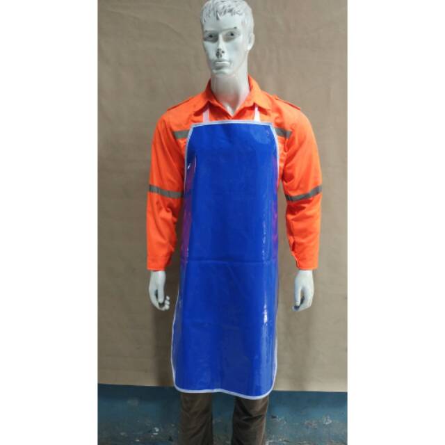 Apron Dada Pvc Anti Air Waterprof BIRU dan HITAM