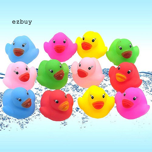 6 Mini Multi Colour Bath Time Rubber Ducks Toy Squeaky Water Play Kids Toddlers 