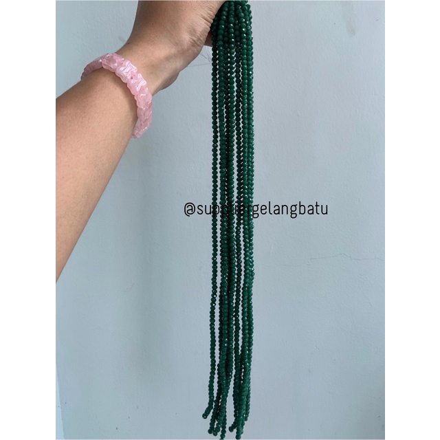 Crystal Ceko Doft 6mm HIJAU TUA DARK GREEN bahan craft manik donat