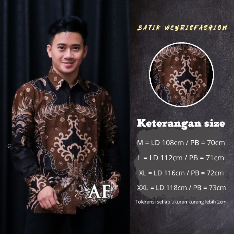 Atasan kemeja Batik Pria Lengan Panjang Batik Pria Lengan Panjang Modern Baju Batik Pria Terbaru Size M L XL XXL