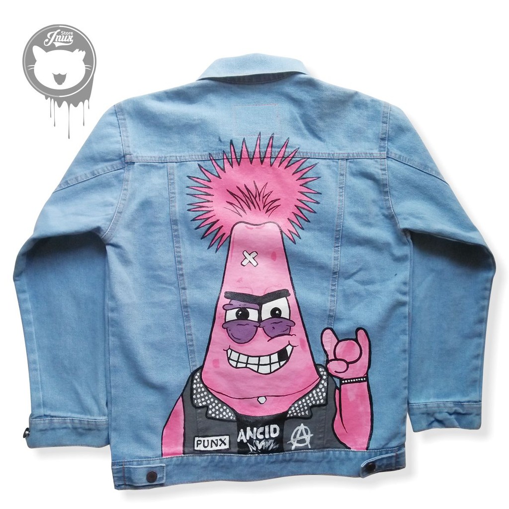 JAKET JEANS PRIA / DENIM JACKET CUSTOM INUXSTORE / JAKET LUKIS PATRICK PUNK / JAKET LUKIS PATRICK