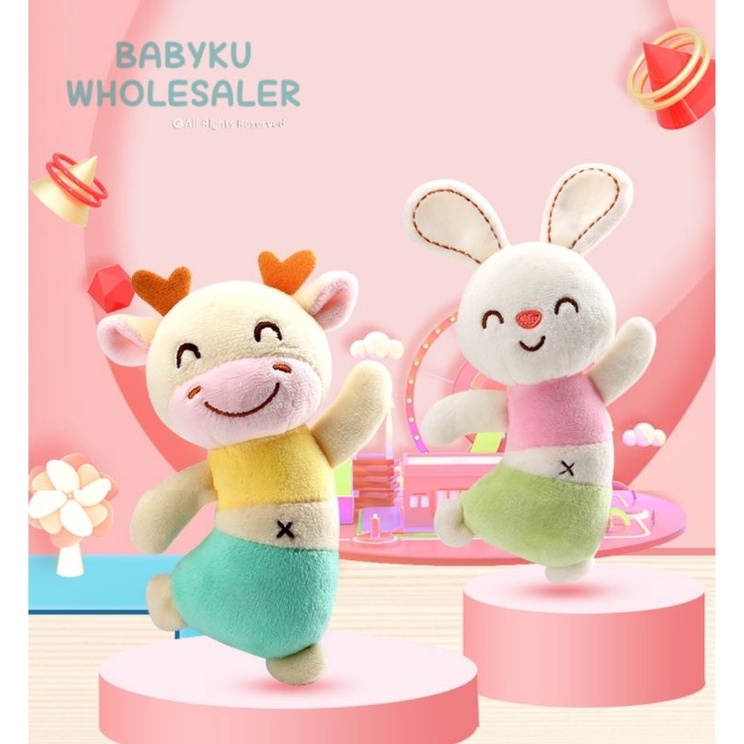 Mainan boneka tangan genggam bayi bunyi kerincing / Baby rattle stick