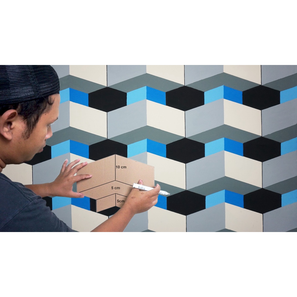Pola Cat Dinding 3D Bahan Fiber Awet / Mal cetakan cat tembok 3 dimensi / Mal untuk dekorasi 3D wall painting bukan Wallpaper