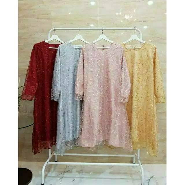 ATASAN TUNIK TULLE / ATASAN KEBAYA BROKAT TILLE