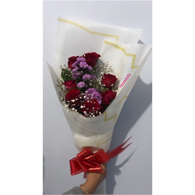 Bouquet flowers medan / hand bouquet / bucket bunga / bunga asli