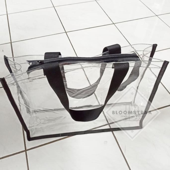 Tas Mika transparan resleting Tas Souvenir transparant zipper Tote Bag BAGUS