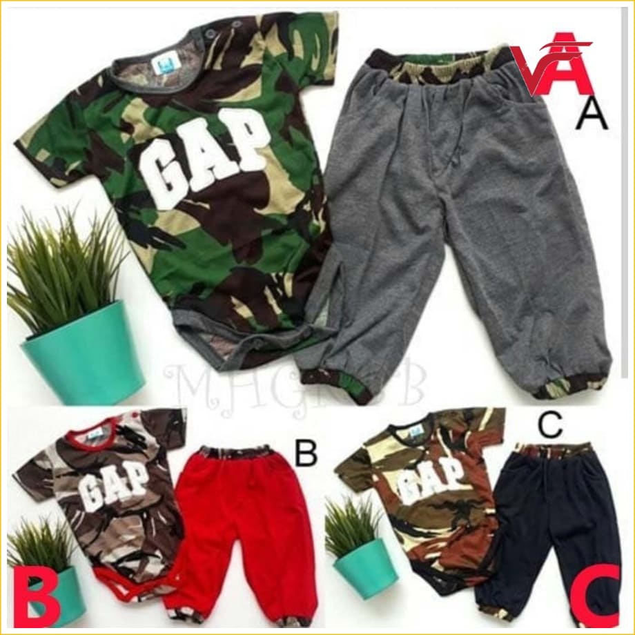 Baju Bayi Laki Laki Setelan Jumper Army Gap - Warna C Setelan Bayi