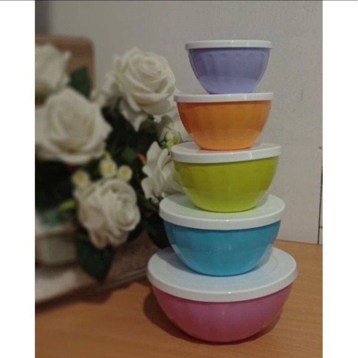 Mangkok Beranak Plastik/Mixing Bowl Technoplast 5pc