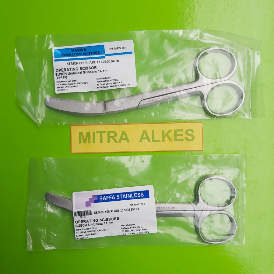 Gunting Tali Pusat 14cm. Gunting Tali Pusar 14 cm. l OPERATING SCISSOR BUSH Umbilical Scissors 14 cm